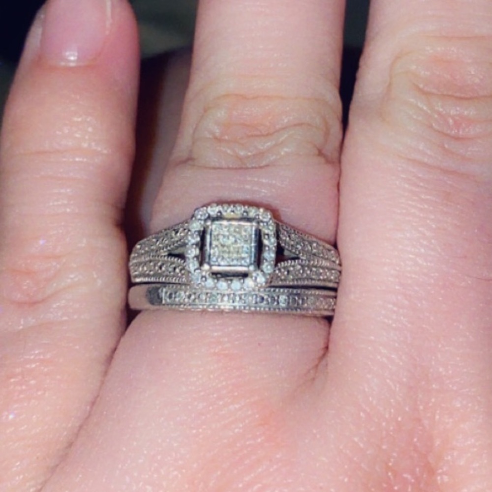 Sterling Silver Wedding Set